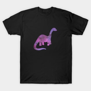 purple and pink watercolor brachiosaurus dinosaur T-Shirt